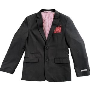 NWOT Geoffrey Beene Black on Black Check Sports Coat Blazer 12